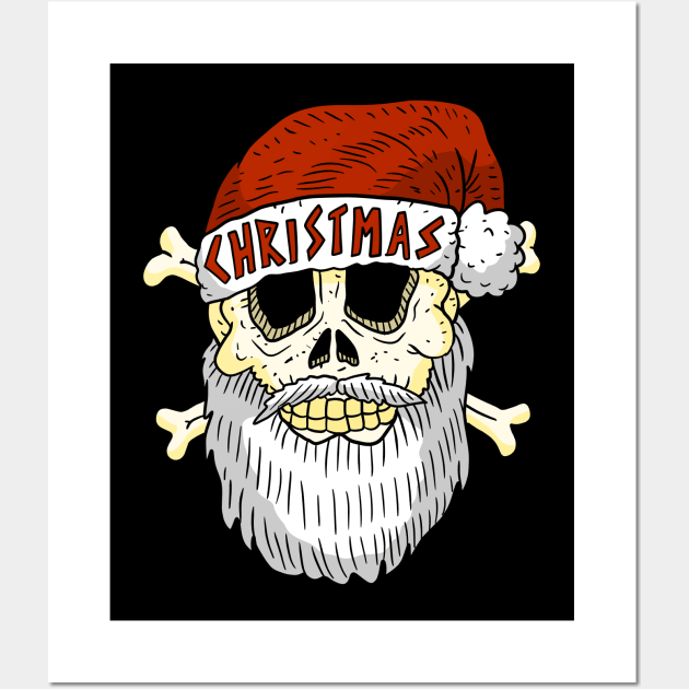 metal santa skull, christmas. Wall Art by JJadx